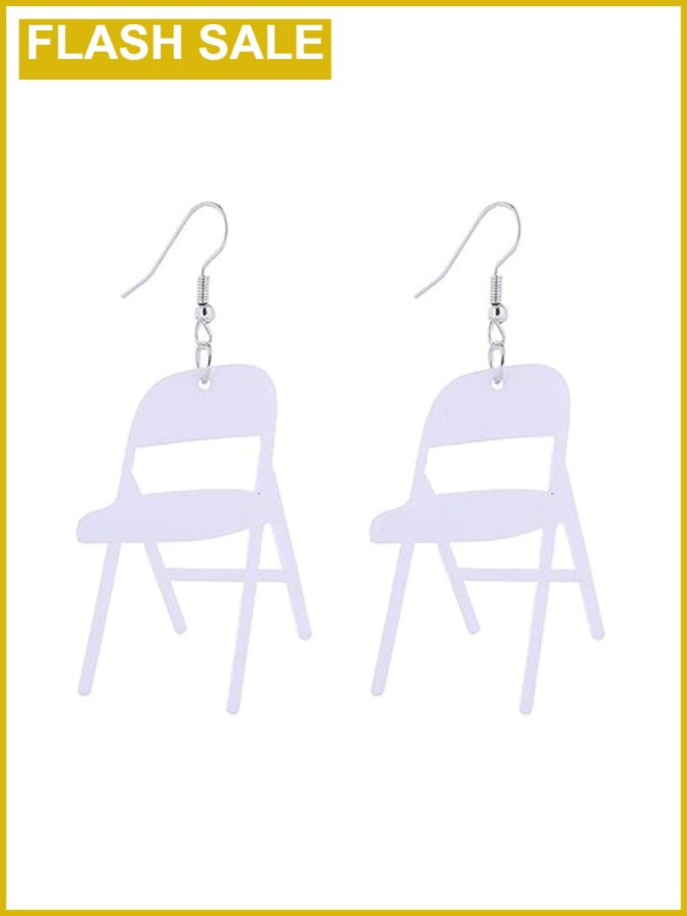 Acrylic Folding Chair Drop Dangle Earrings French Wire Women's